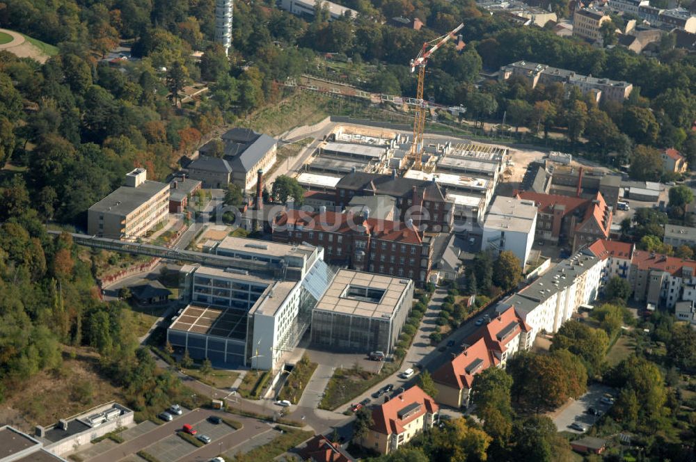 Brandenburg aus der Vogelperspektive: Abriss- und Neubaufläche des Klinikum Brandenburg
