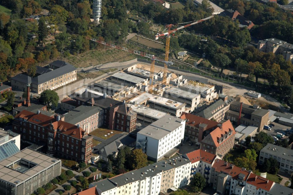 Luftbild Brandenburg - Abriss- und Neubaufläche des Klinikum Brandenburg