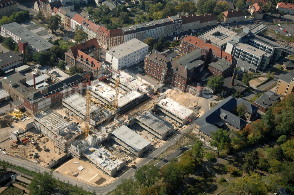 Luftaufnahme Brandenburg - Abriss- und Neubaufläche des Klinikum Brandenburg