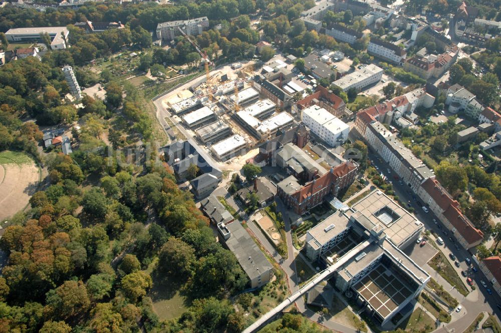 Brandenburg von oben - Abriss- und Neubaufläche des Klinikum Brandenburg