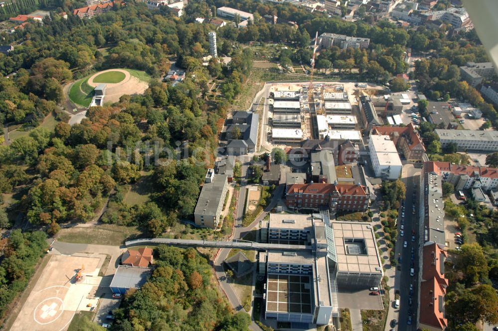 Brandenburg aus der Vogelperspektive: Abriss- und Neubaufläche des Klinikum Brandenburg