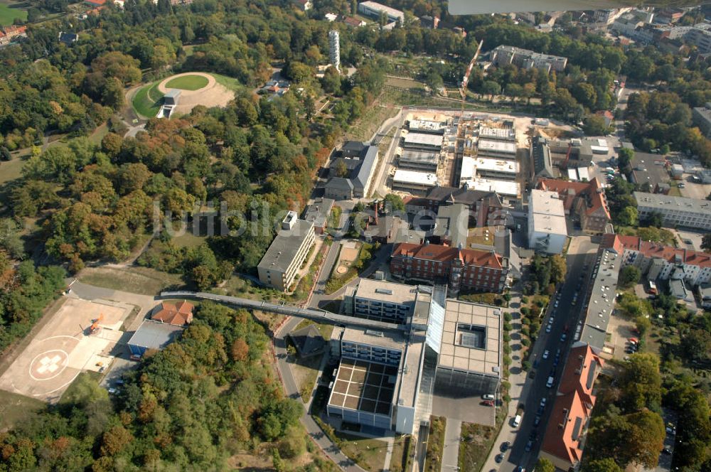 Luftbild Brandenburg - Abriss- und Neubaufläche des Klinikum Brandenburg