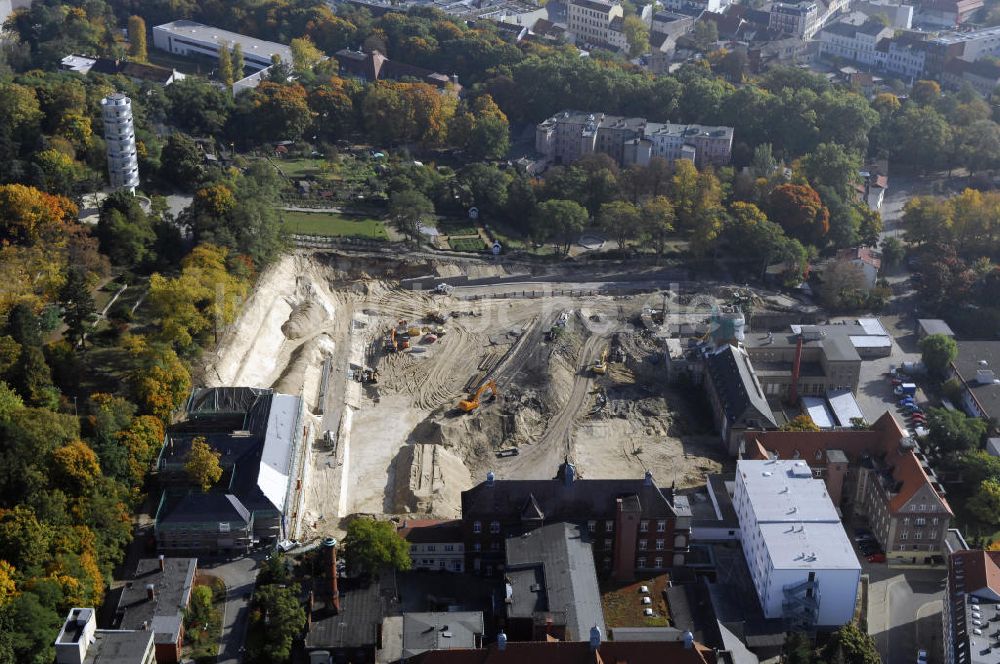 Brandenburg aus der Vogelperspektive: Abriss- und Neubaufläche des Klinikum Brandenburg