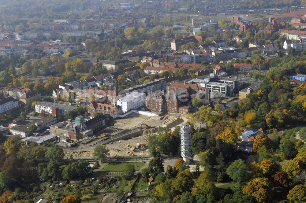 Brandenburg von oben - Abriss- und Neubaufläche des Klinikum Brandenburg