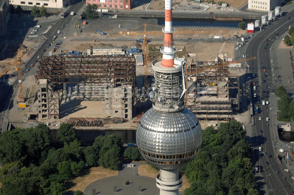 Luftaufnahme Berlin - Abriss des Palast der Republik in Berlin-Mitte