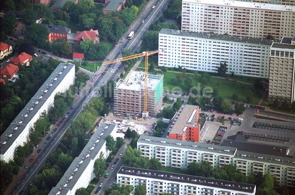 Magdeburg von oben - Abriss von Plattenbauten in Magdeburg