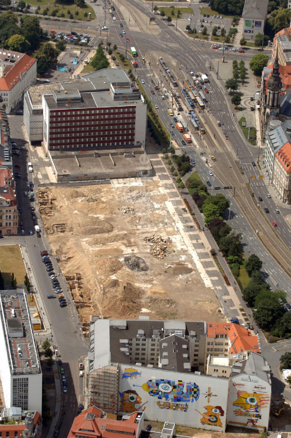 Leipzig aus der Vogelperspektive: Abriss an der Richard-Wagner-Straße Leipzig