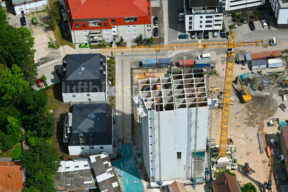 Luftbild Osthofen - Abriß des Silo und Getreide- Speicher Schill- Turm in Osthofen im Bundesland Rheinland-Pfalz, Deutschland