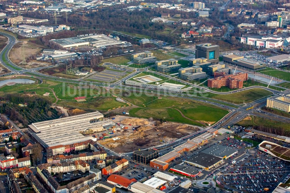 Essen von oben - Abrißarbeiten des DIVI-Marktes Altenessen in Essen im Bundesland Nordrhein-Westfalen