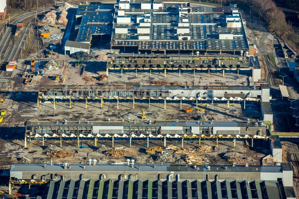 Luftaufnahme Bochum - Abrissarbeiten am Firmengelände des Adam Opel AG Werks Bochum II im Osten von Bochum im Bundesland Nordrhein-Westfalen