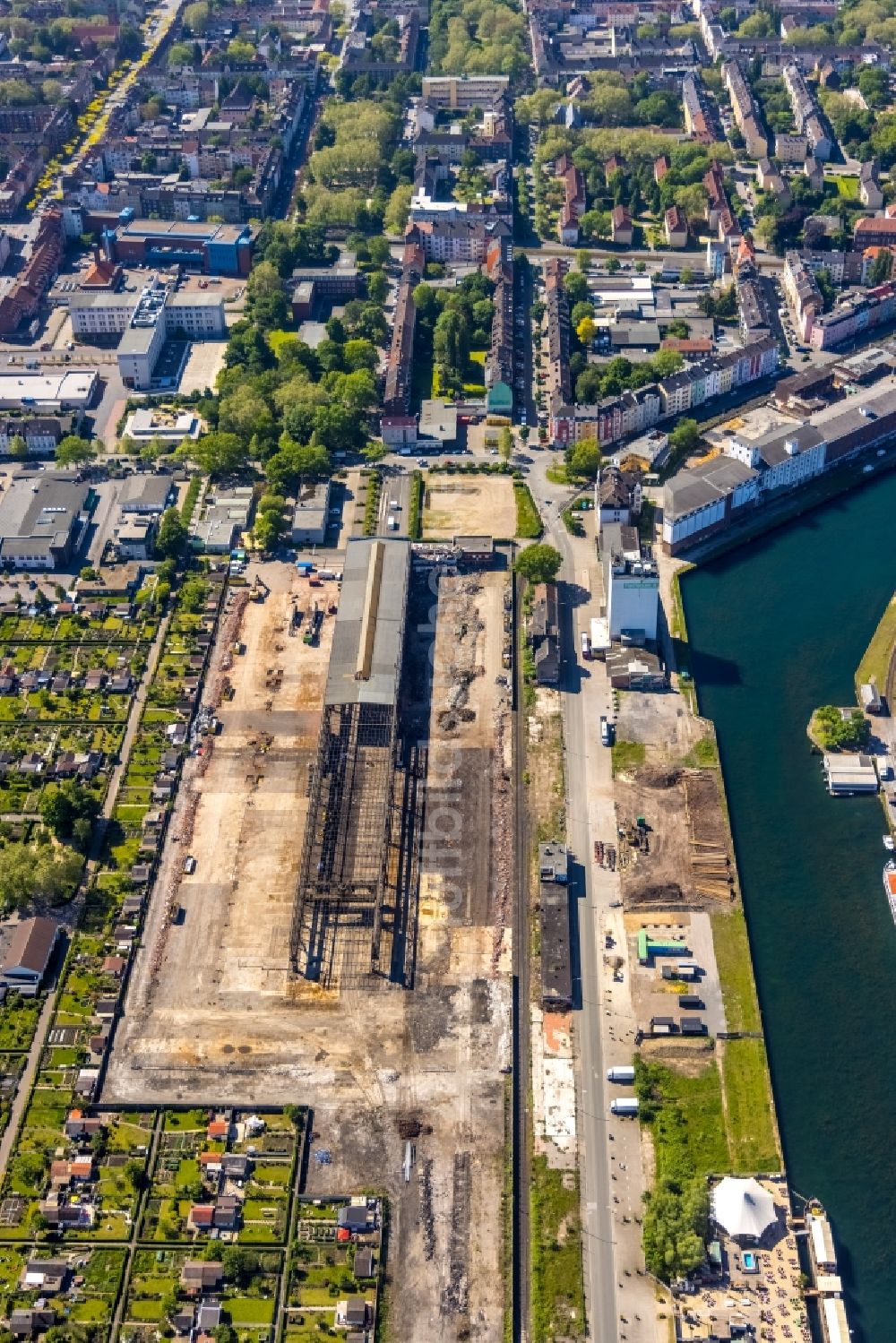 Luftaufnahme Dortmund - Abrißarbeiten auf dem Gelände des Dortmunder Hafen in Dortmund im Bundesland Nordrhein-Westfalen, Deutschland