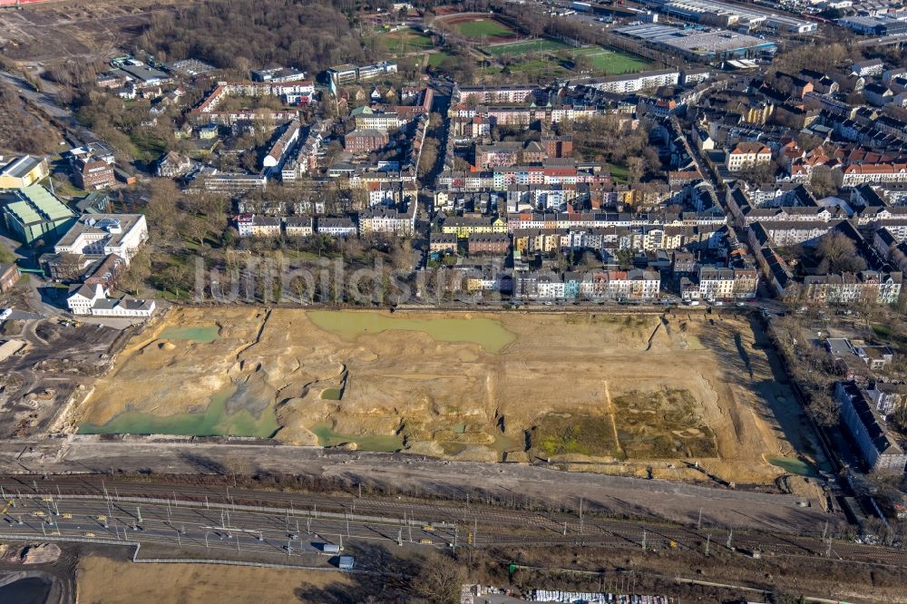 Dortmund aus der Vogelperspektive: Abrißarbeiten auf dem Gelände der Industrie- Ruine im Ortsteil Westfalenhütte in Dortmund im Bundesland Nordrhein-Westfalen, Deutschland