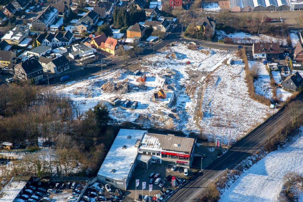 Luftbild Heiligenhaus - Abrißarbeiten auf dem Gelände der Industrie- Ruine Stadtpforte Hetterscheidt im Ortsteil Hetterscheidt in Heiligenhaus im Bundesland Nordrhein-Westfalen