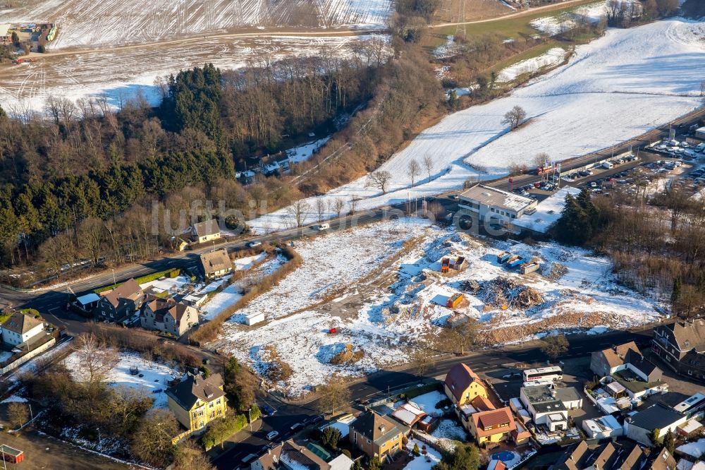 Luftbild Heiligenhaus - Abrißarbeiten auf dem Gelände der Industrie- Ruine Stadtpforte Hetterscheidt im Ortsteil Hetterscheidt in Heiligenhaus im Bundesland Nordrhein-Westfalen