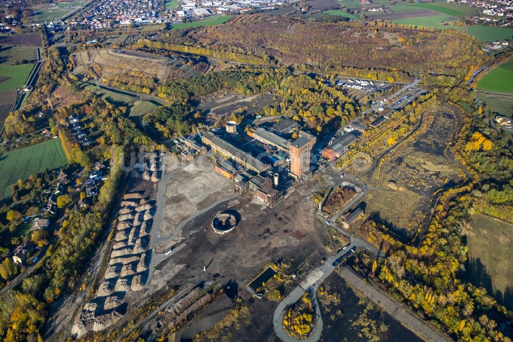 Hamm von oben - Abrißarbeiten auf dem Gelände der Industrie- Ruine Zeche Heinrich Robert in Hamm im Bundesland Nordrhein-Westfalen, Deutschland