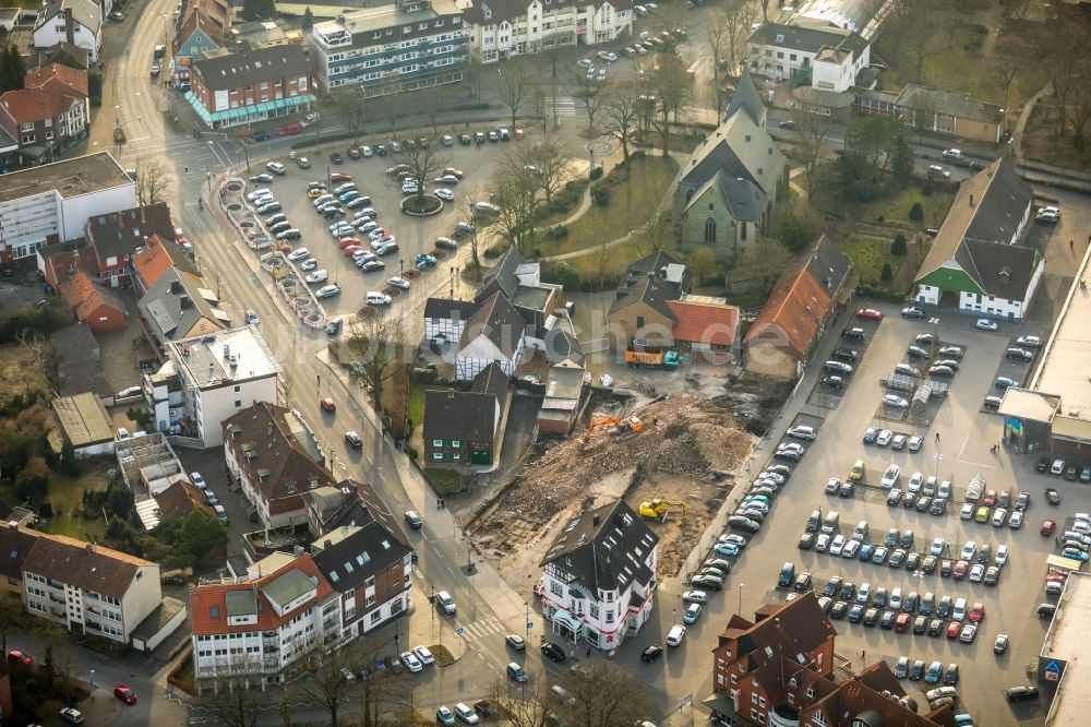 Luftaufnahme Hamm - Abrißarbeiten auf dem Gelände der Industrie- Ruine Zeche Heinrich Robert nach misslungener Sprengung in Hamm im Bundesland Nordrhein-Westfalen, Deutschland