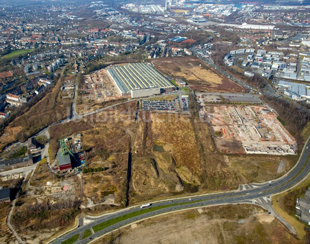 Luftbild Essen - Abrißarbeiten auf dem Gelände der Ruine Berthold-Beitz-Boulevard - Helenenstraße in Essen im Bundesland Nordrhein-Westfalen