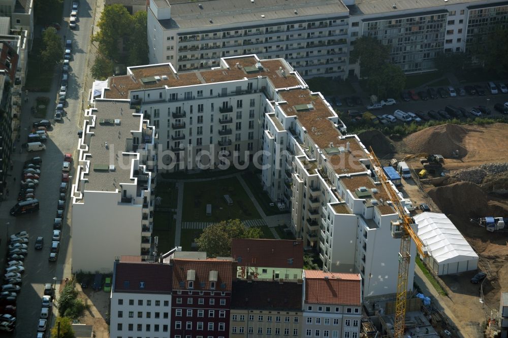 Luftbild Berlin - Abrißarbeiten auf dem Gelände der Ruine des Böhmisches Brauhaus in Berlin