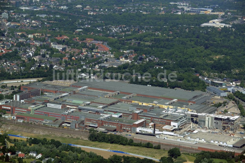 Luftaufnahme Bochum - Abrißarbeiten auf dem Gelände der Ruine des Opel Werk I in Bochum im Bundesland Nordrhein-Westfalen