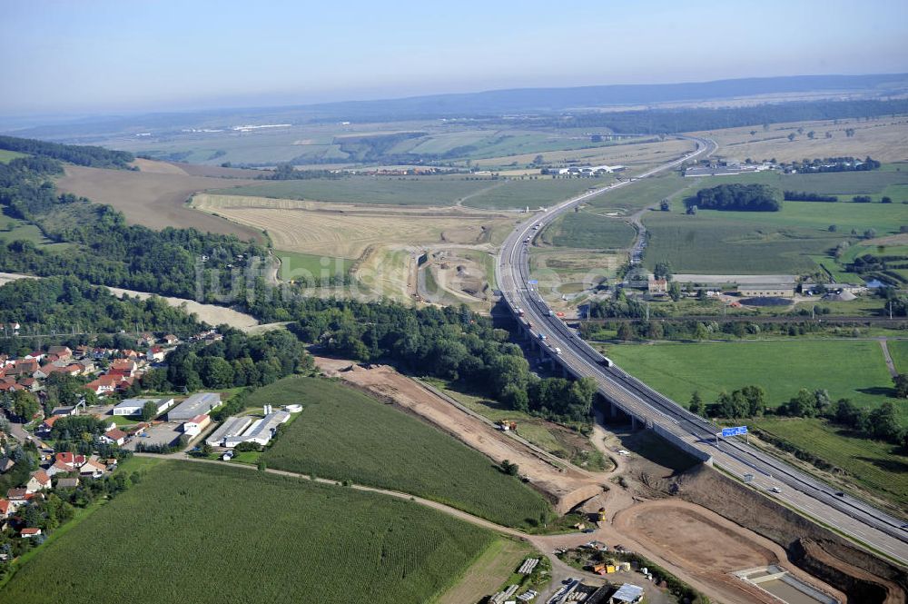 Wutha-Farnroda von oben - Abrißarbeiten am Streckenverlauf des A4 - demolition work on the old, disused itinerary of the A4 motorway course