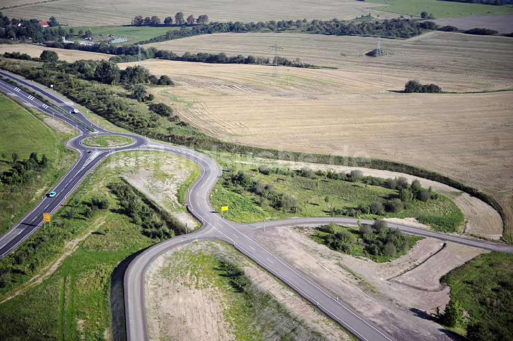 Wutha-Farnroda aus der Vogelperspektive: Abrißarbeiten am Streckenverlauf des A4 - demolition work on the old, disused itinerary of the A4 motorway course