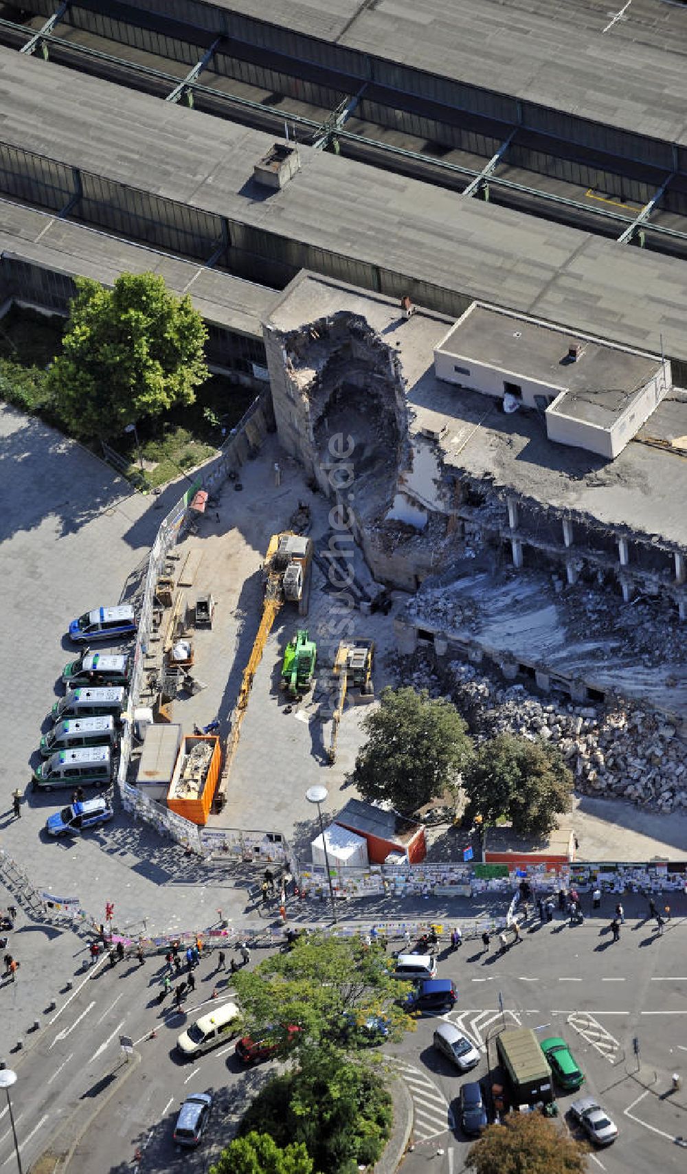 Luftaufnahme Stuttgart - Abrissarbeiten am Stuttgarter Hauptbahnhof