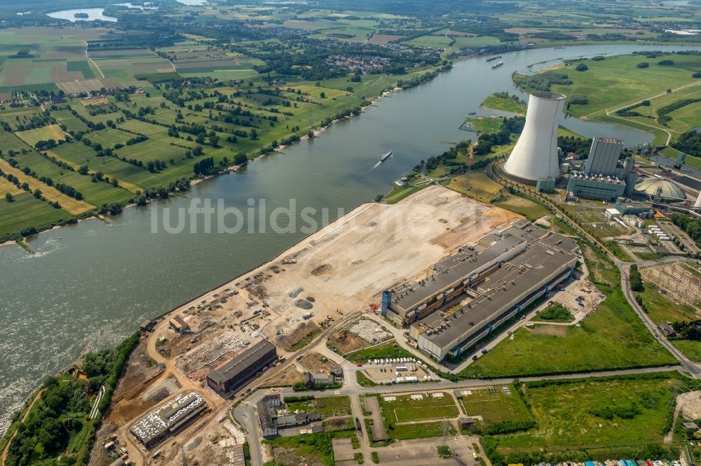 Luftbild Duisburg - Abrißarbeiten am Werksgelände der ehemaligen Papierfabrik Norske Skog und der Papierfabrik Haindl in Duisburg im Bundesland Nordrhein-Westfalen - NRW, Deutschland