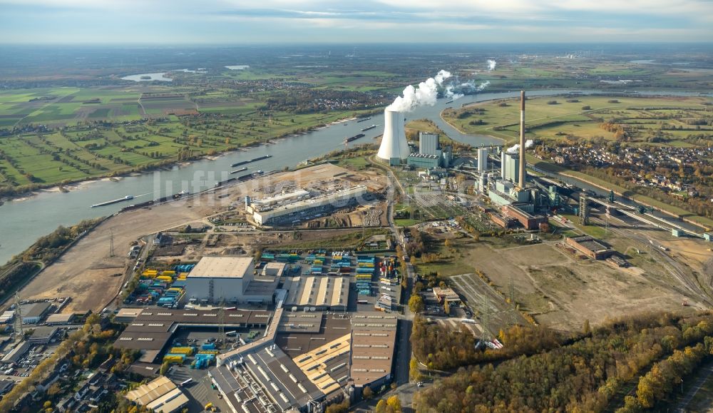 Luftaufnahme Duisburg - Abrißarbeiten am Werksgelände der ehemaligen Papierfabrik Norske Skog und der Papierfabrik Haindl in Duisburg im Bundesland Nordrhein-Westfalen - NRW, Deutschland