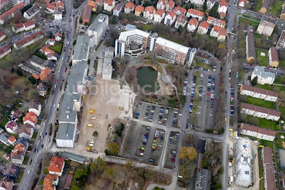 Göttingen von oben - Abrißfläche der Bürohaus- Gebäude der Gothaer-Versicherung in Göttingen im Bundesland Niedersachsen, Deutschland