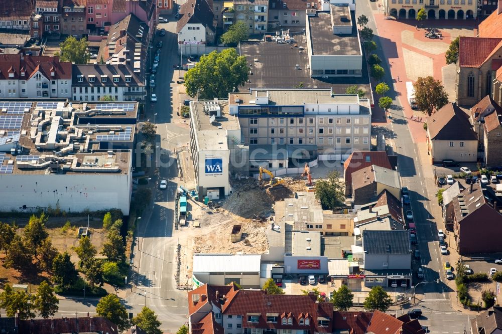 Luftaufnahme Hamm - Abrißfläche der Bürohaus- Gebäude Haus der Lippewelle in Hamm im Bundesland Nordrhein-Westfalen