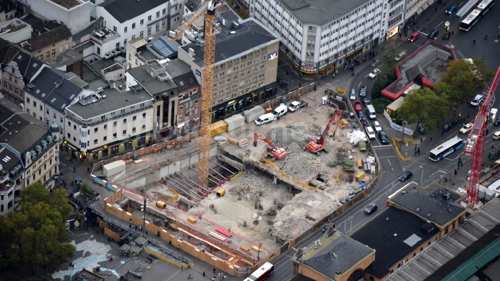 Bonn aus der Vogelperspektive: Abrißfläche der Bürohaus- Gebäude Maximiliancenter an der Poststraße in Bonn im Bundesland Nordrhein-Westfalen, Deutschland