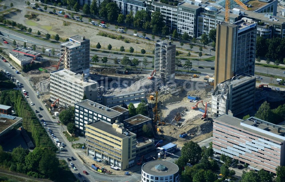 Luftaufnahme München - Abrißfläche der Bürohaus- Gebäude Vogelweideplatz in München im Bundesland Bayern