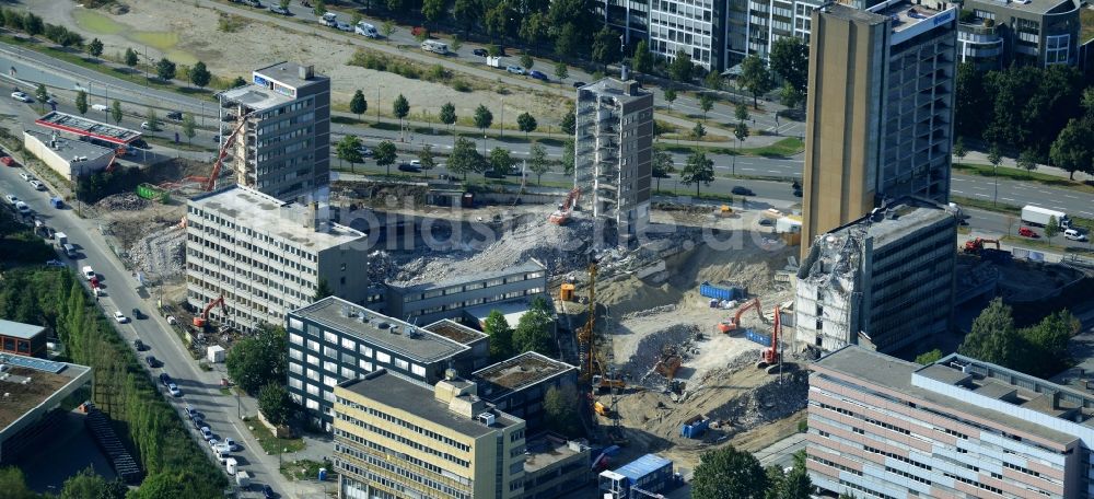 Luftaufnahme München - Abrißfläche der Bürohaus- Gebäude Vogelweideplatz in München im Bundesland Bayern