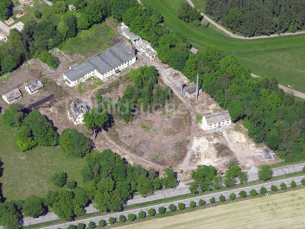 Dahlwitz-Hoppegarten aus der Vogelperspektive: Abrissfläche des ehem. zentralzirkuses der DDR.