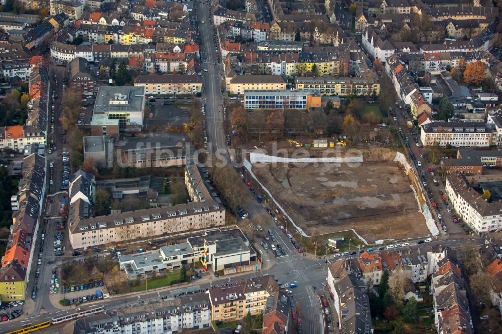 Essen von oben - Abrißfläche des ehemaligen Schul- Gebäude- Berufskollegs im Ortsteil Stadtbezirke III in Essen im Bundesland Nordrhein-Westfalen