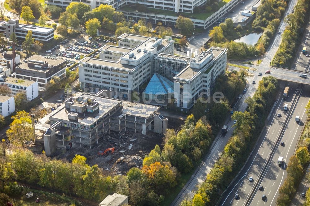 Luftaufnahme Essen - Abrißfläche des ehemaligen Schul- Gebäude der Essener Polizeischule in Essen im Bundesland Nordrhein-Westfalen, Deutschland