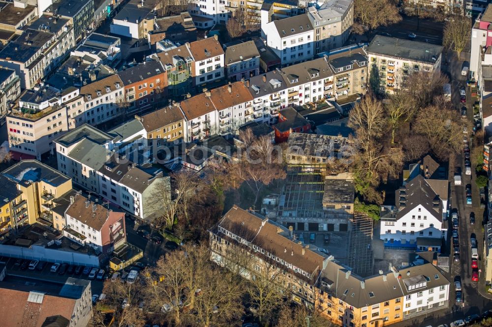 Luftaufnahme Bochum - Abrißfläche in einem Innenhof an der Kreuzstraße in Bochum im Bundesland Nordrhein-Westfalen