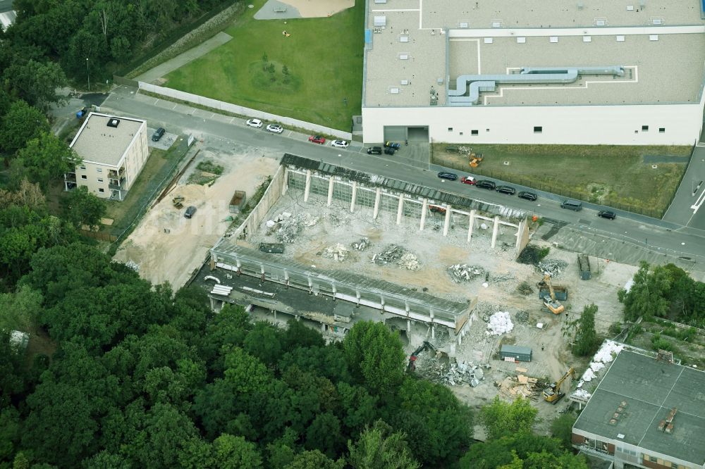 Potsdam aus der Vogelperspektive: Abrißfläche des Gebäude an der Max-Planck-Straße in Potsdam im Bundesland Brandenburg, Deutschland