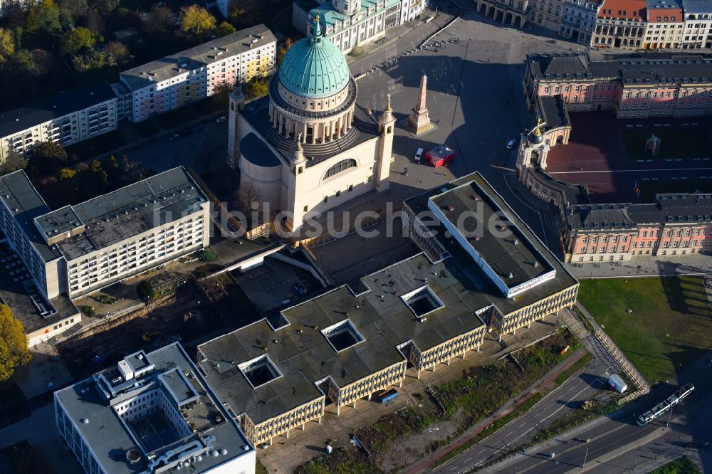 Luftbild Potsdam - Abrißfläche des Gebäudes Fachhochschule Potsdam am Alter Markt Ecke Friedrich-Ebert-Straße im Ortsteil Innenstadt in Potsdam im Bundesland Brandenburg, Deutschland