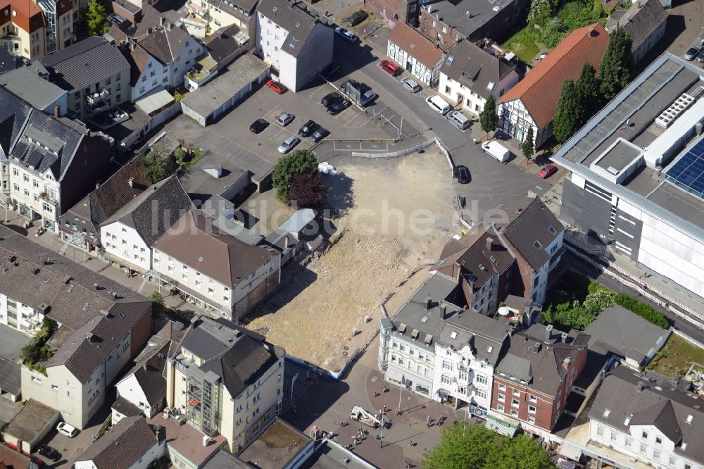 Luftbild Unna - Abrißfläche des Gebäudes der Prünte-Komplex an der Bahnhofstraße - Klosterstraße in Unna im Bundesland Nordrhein-Westfalen