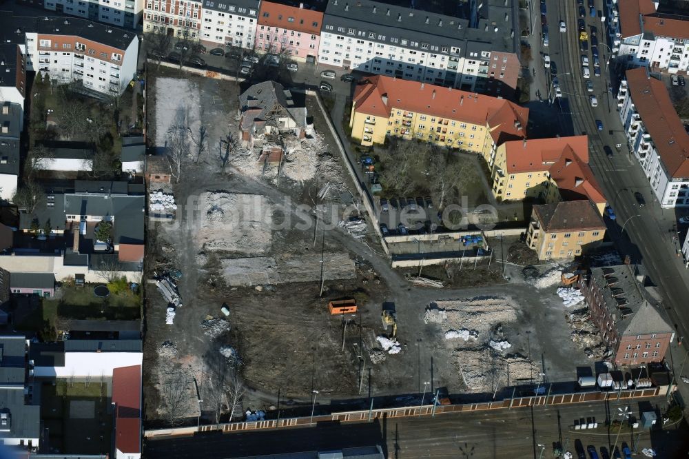 Luftaufnahme Berlin - Abrißfläche des Gebäudes Wendenschloßstraße - Karlstraße im Ortsteil Köpenick in Berlin