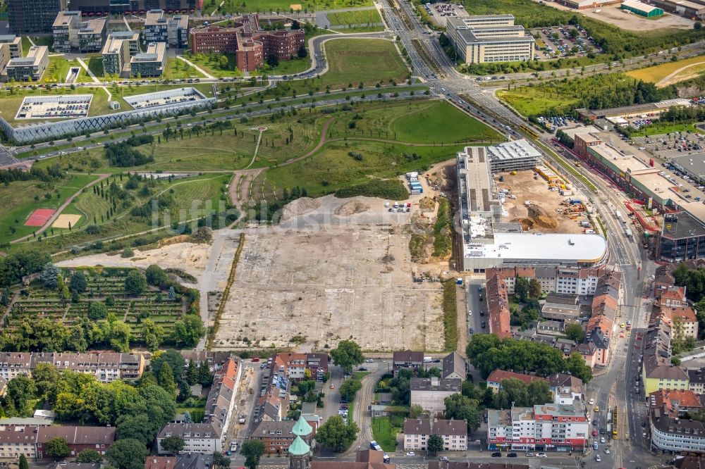 Luftbild Essen - Abrißfläche der Halle des Altendorfer real,-Markts an der Husmannshofstraße in Essen im Bundesland Nordrhein-Westfalen