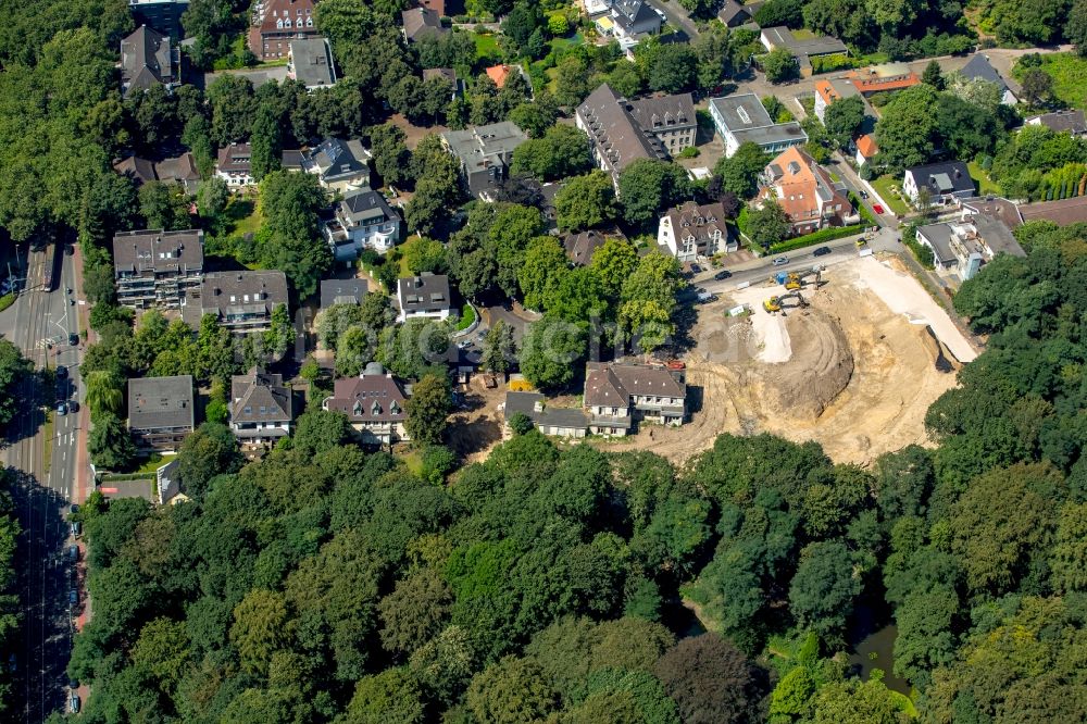 Luftaufnahme Duisburg - Abrißfläche der Henle-Villa am Kaiserberg in Duisburg im Bundesland Nordrhein-Westfalen