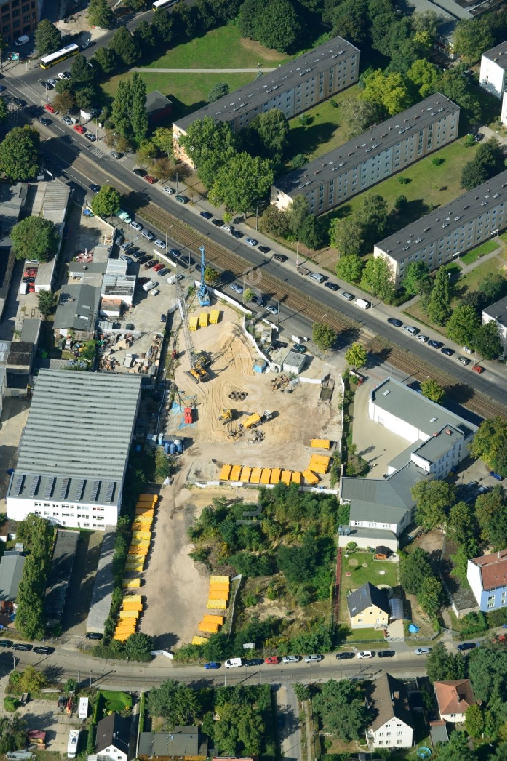 Berlin OT Köpenick von oben - Abrissfläche Mahlsdorfer Straße - Hirtenstraße im Stadtteil Köpenick von Berlin