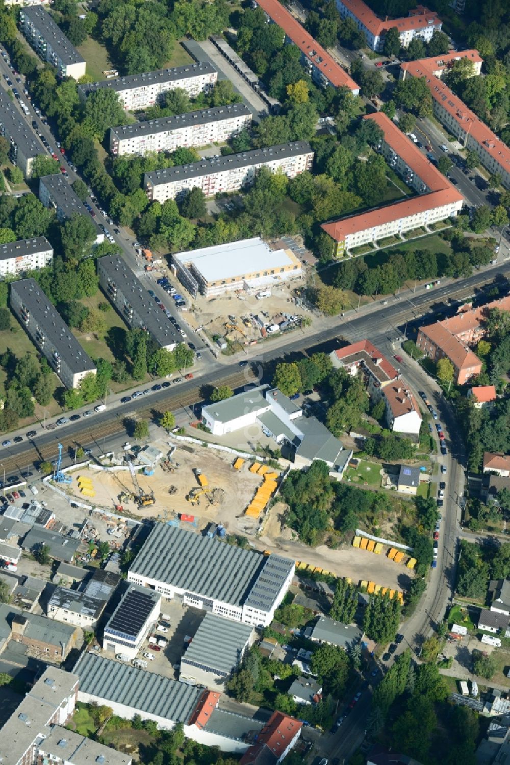 Luftbild Berlin OT Köpenick - Abrissfläche Mahlsdorfer Straße - Hirtenstraße im Stadtteil Köpenick von Berlin