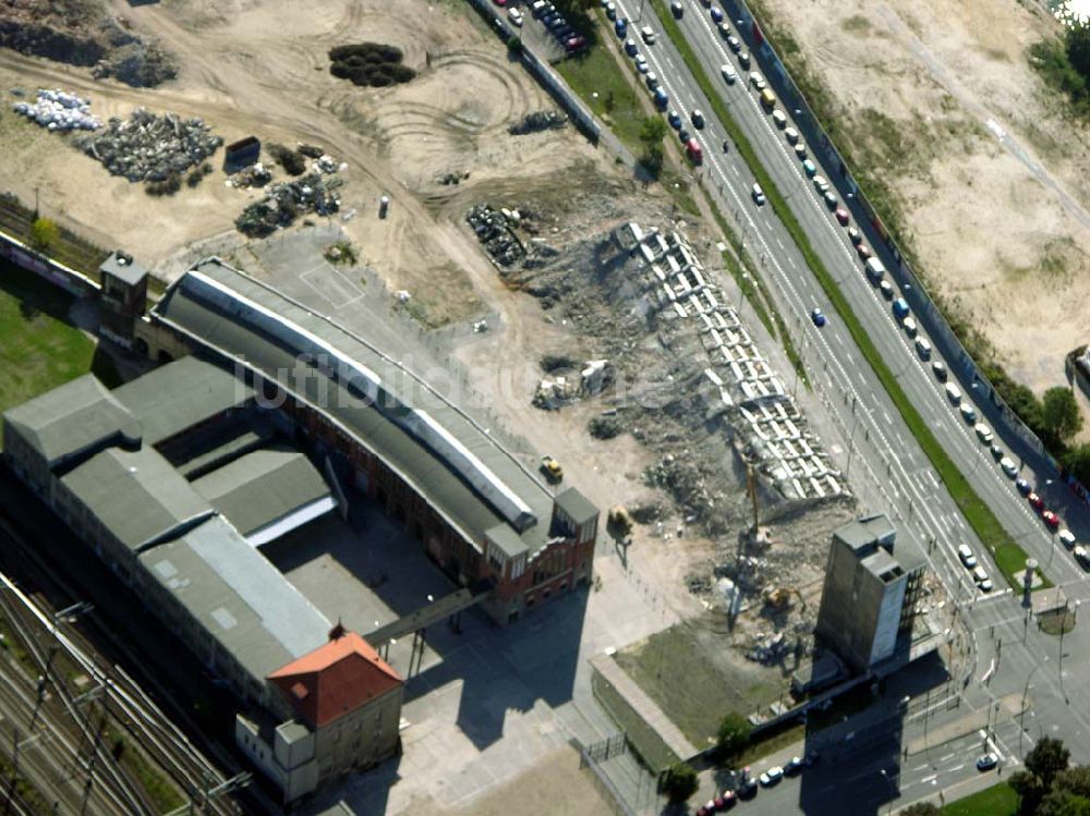 Luftbild Berlin - Abrißflächen am Postbahnhof am Ostbahnhof