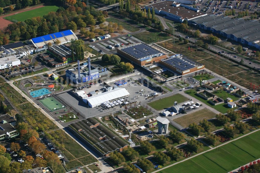 Lahr/Schwarzwald aus der Vogelperspektive: Abschlusswochenende auf dem Bürgerpark Ausstellungsgelände auf dem Areal der Landesgartenschau 2018 in Lahr/Schwarzwald im Bundesland Baden-Württemberg, Deutschland