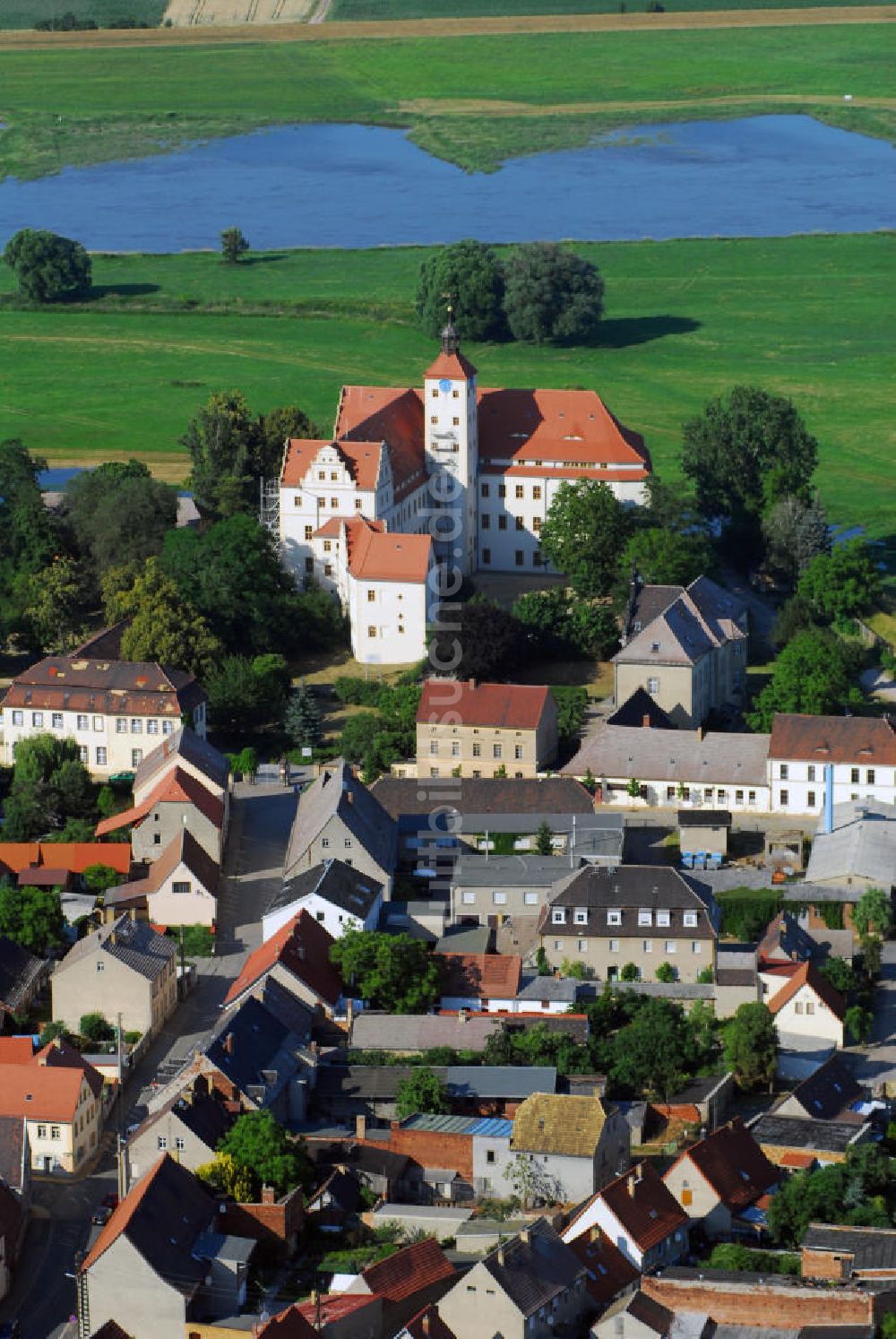 Luftbild Pretzsch - Adolf-Reichwein-Schule - Schloss Pretzsch