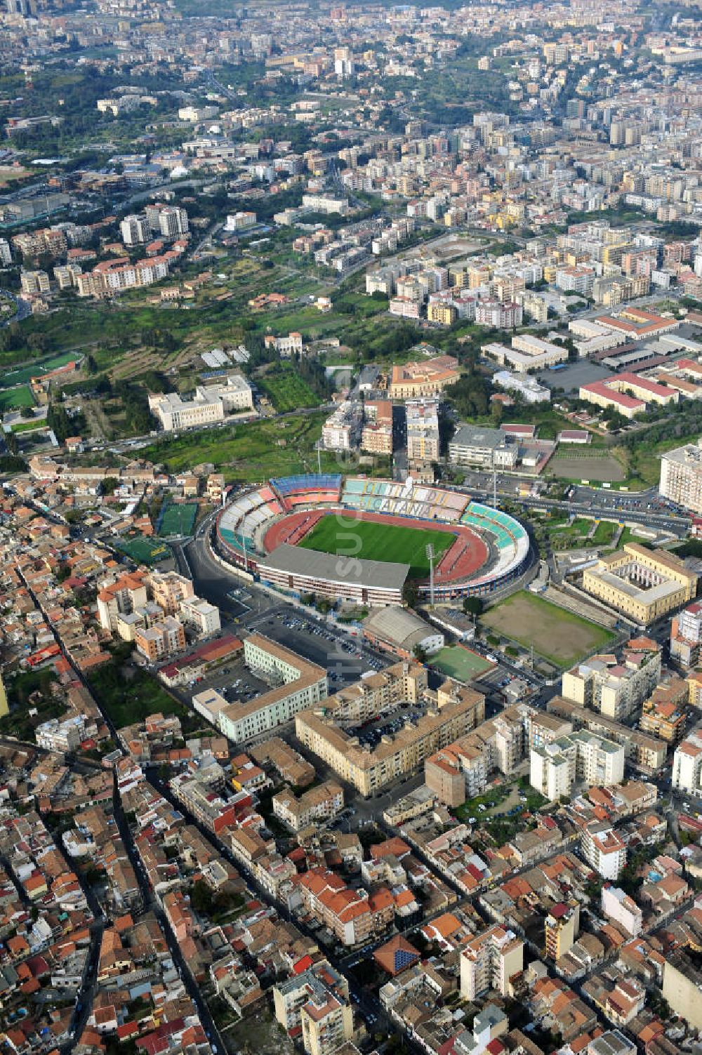 Luftaufnahme Catania - after former Catania chairman Angelo Massimino