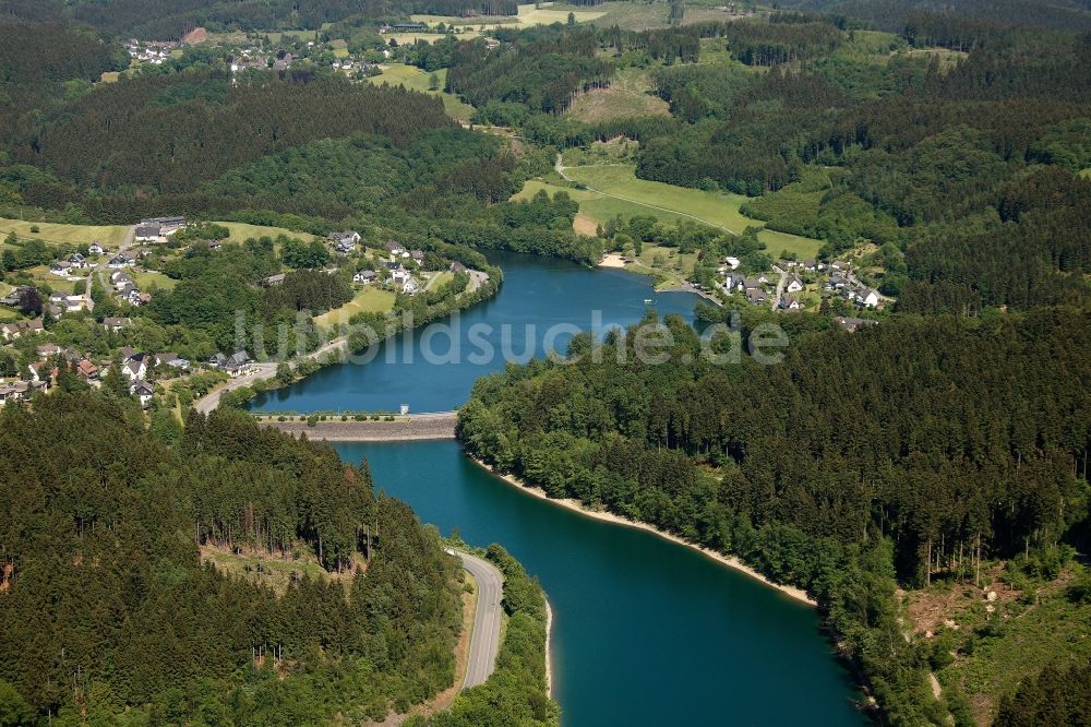 Gummersbach von oben - Aggertalsperre in Gummersbach im Bundesland Nordrhein-Westfalen